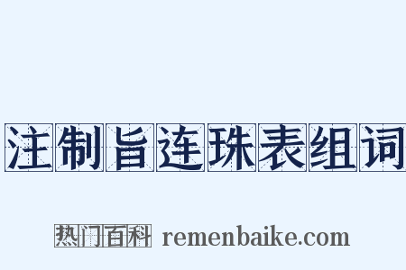 注制旨连珠表组词是什么意思的图片